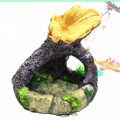 Pet Reptile Feeder Bowl Resin Aquarium Basin Food Water