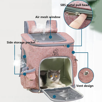 Pet Backpack Cats Double Shoulder Bag Carrier for Cat and Puppy Large Capacity