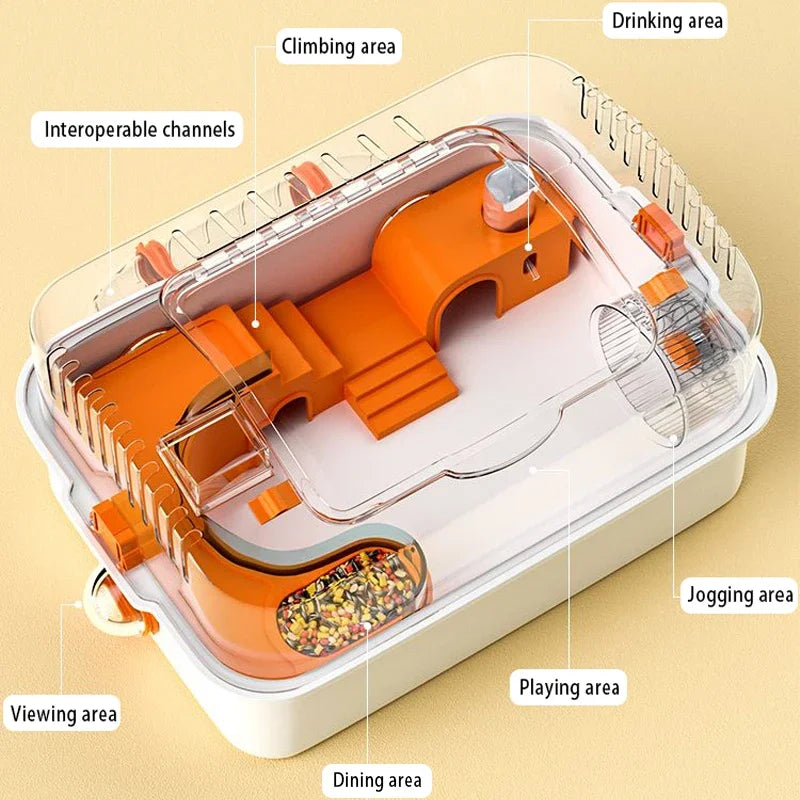 Transparent Habitat Small Animal Cage with Accessories