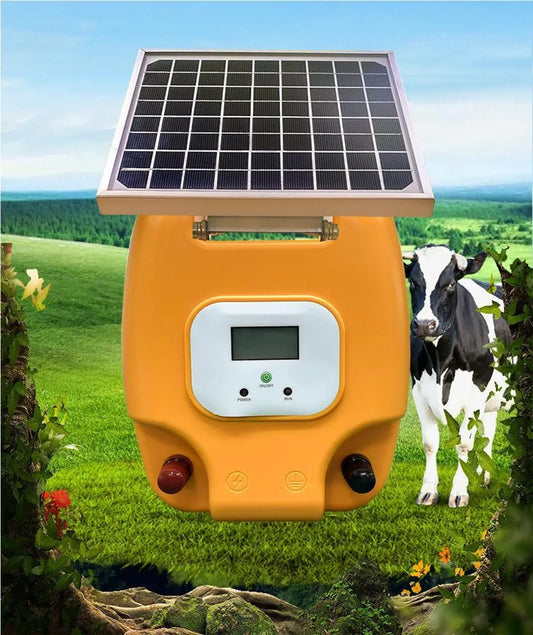 10KM Solar Electric Fence Energizer with LCD Display 1.5 Joules Shepherd  Outdoor Waterproof Electric Fence