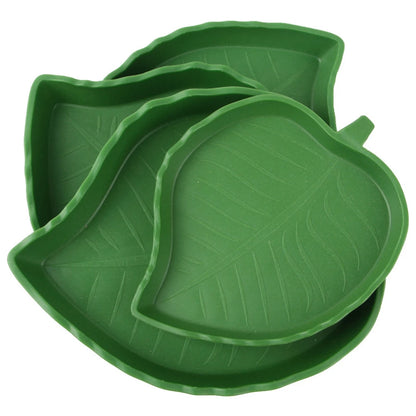 Leaf-Shaped Reptile Food Bowl Small Pet Feeder