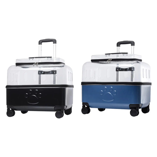 Pet Travel Carrier Cat Dog Carrier with Wheels Ventilated Pet Carrier Cat Carrier Suitcase