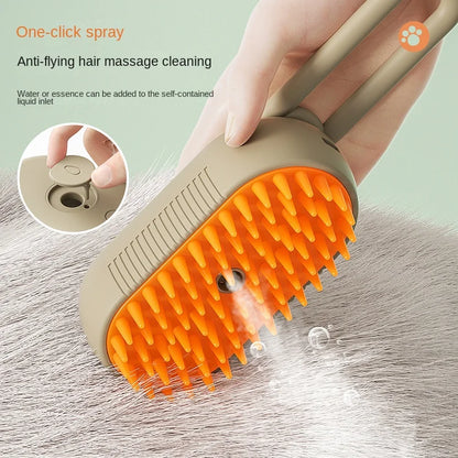 Grooming Steam Brush 3 in 1 Electric Spray Hairbrushes for Massage