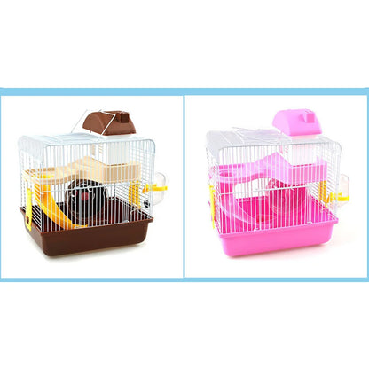 Double Layer Cage Acrylic Portable Small Pets House Includes Water Bottle Exercise Wheel