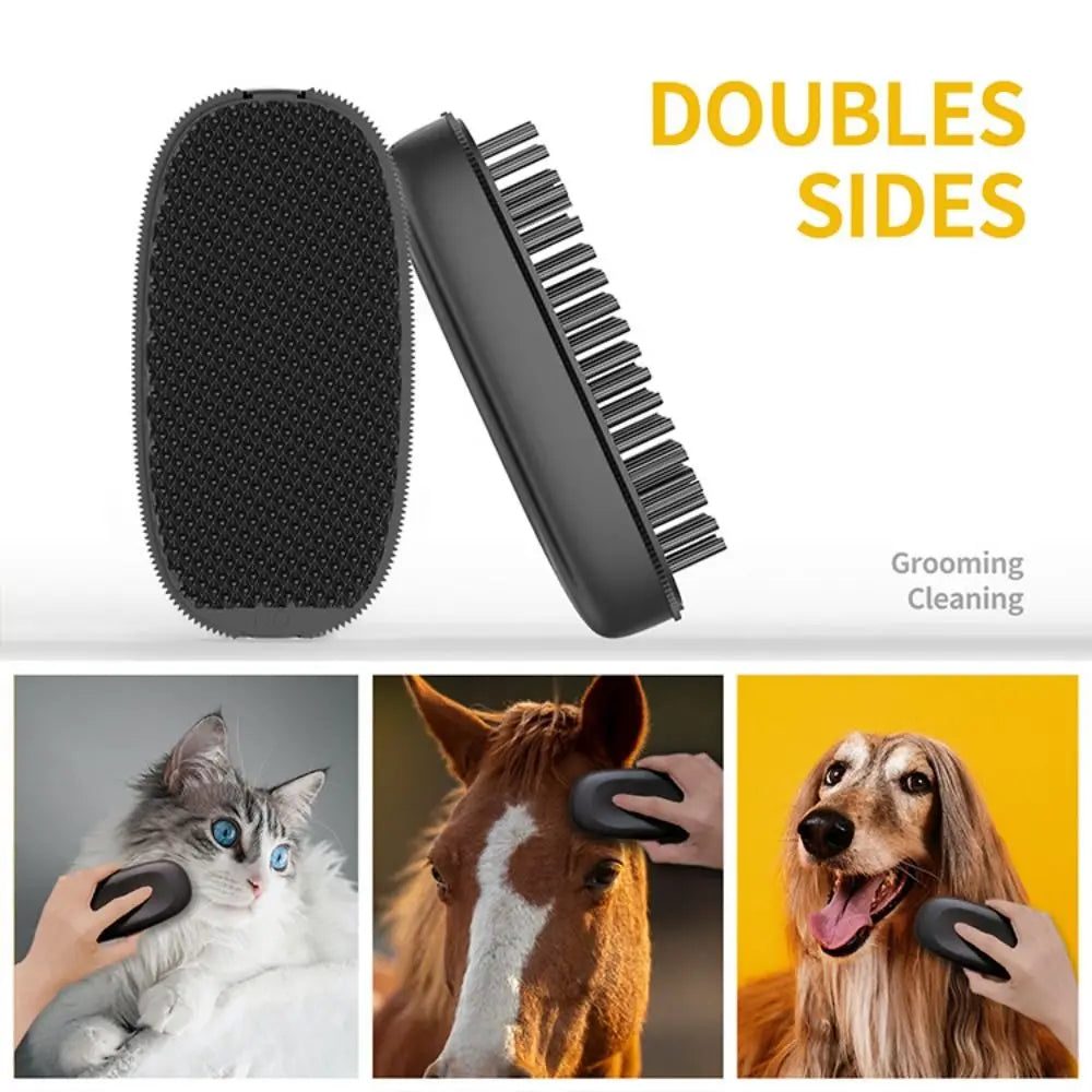 Multi-function Horse Grooming Brush Black Cleaning Flea Cattle Tail Combs Tick Removal