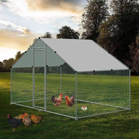 Large Chicken Coop Walk-in Metal Poultry Cage Waterproof and Anti-Ultraviolet Cover