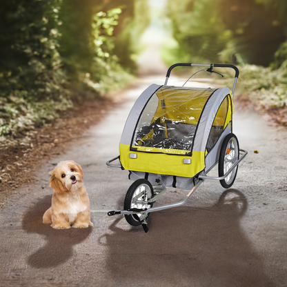 3 Wheels Pet Bike Trailer Folding Outdoor Travel Trailer Cart